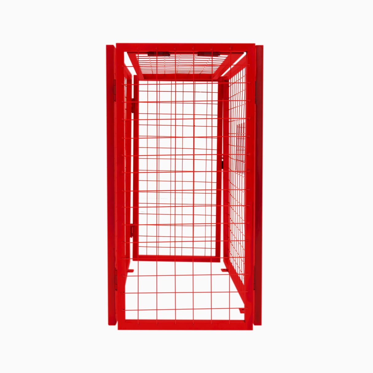 Cage métallique rouge pour bouteilles de gaz, dimensions 90 x 80 x 43 cm, avec grille en métal et finition lisse, robuste et durable