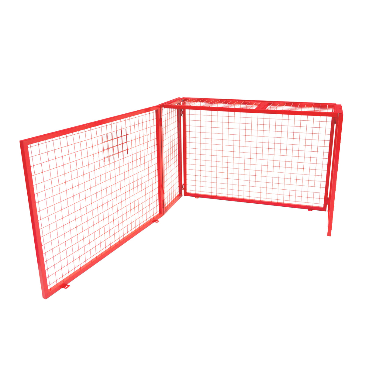Cage métallique rouge pour bouteilles de gaz, dimensions 100 x 140 x 50 cm, avec maillage en treillis et finition lisse