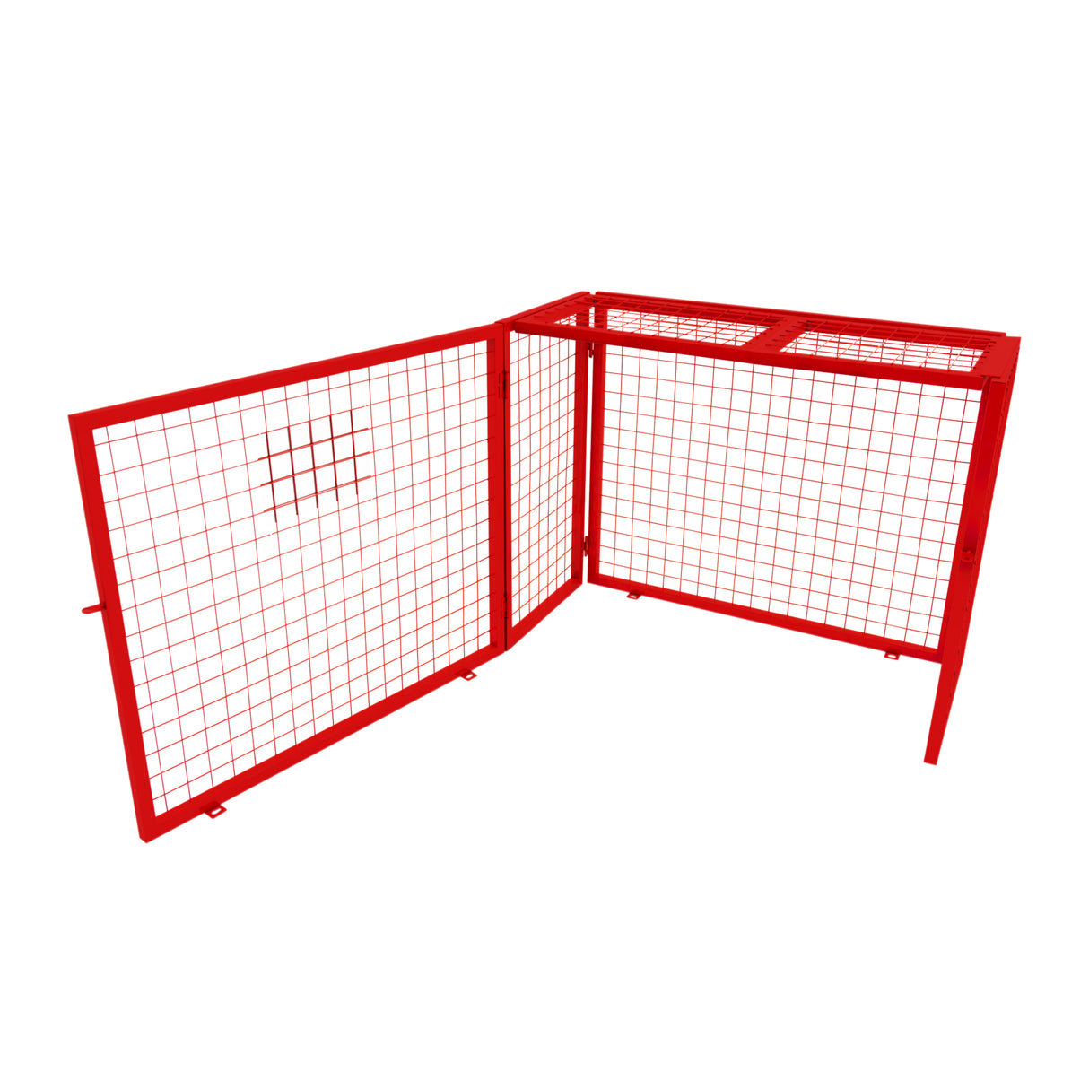Cage métallique rouge pour bouteilles de gaz, dimensions 92 x 110 x 50 cm, avec grille en métal et finition résistante aux intempéries