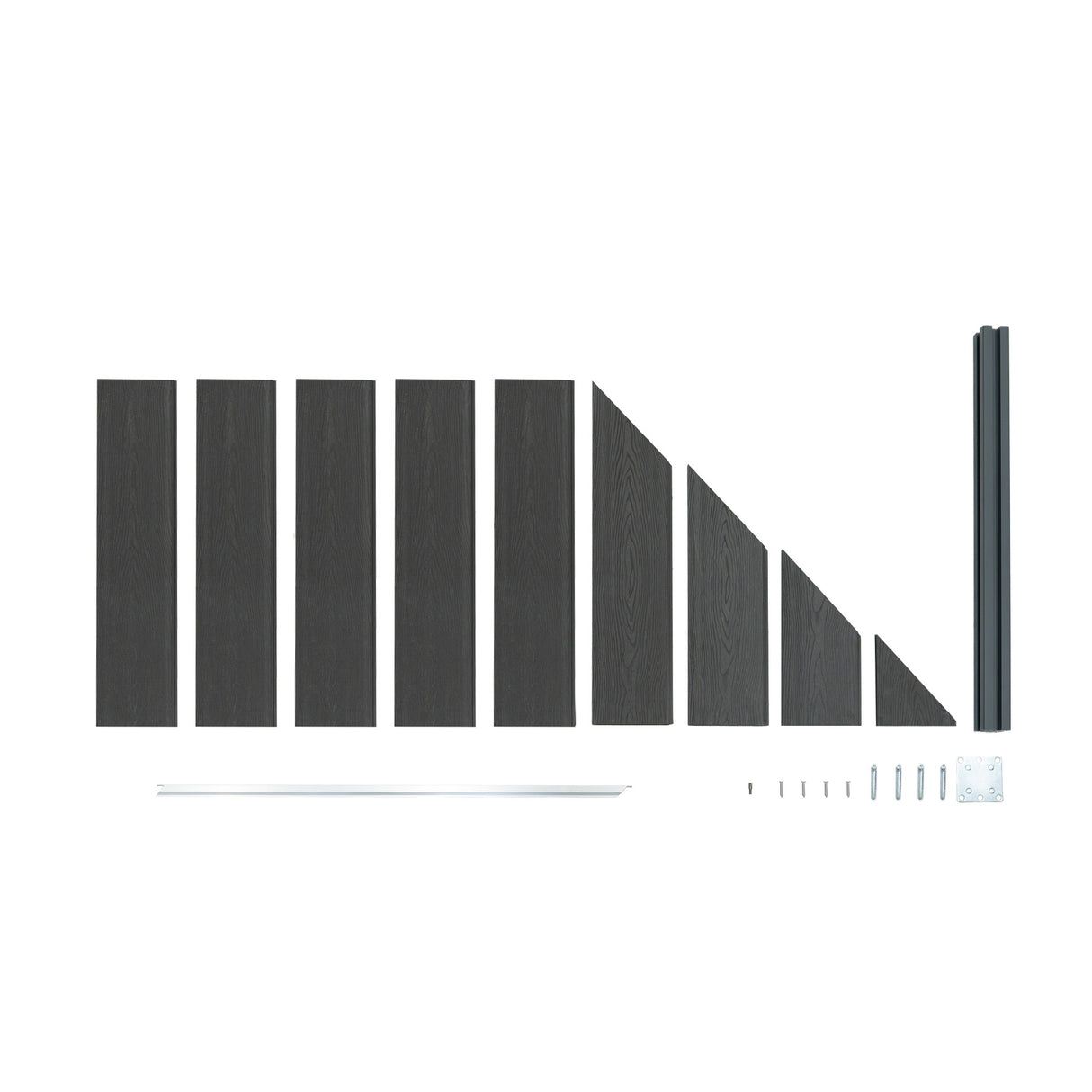 Kit Clôture Panneau Composite Incliné - Gris