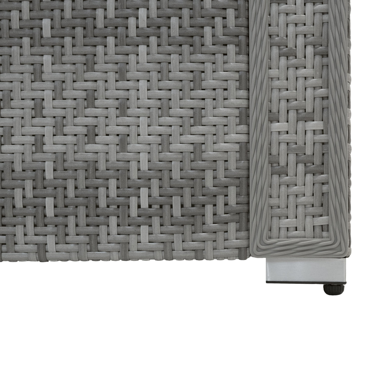 Salon de jardin modulaire en rotin gris, texture tissée, cadre en aluminium, design élégant et moderne, idéal pour l'extérieur