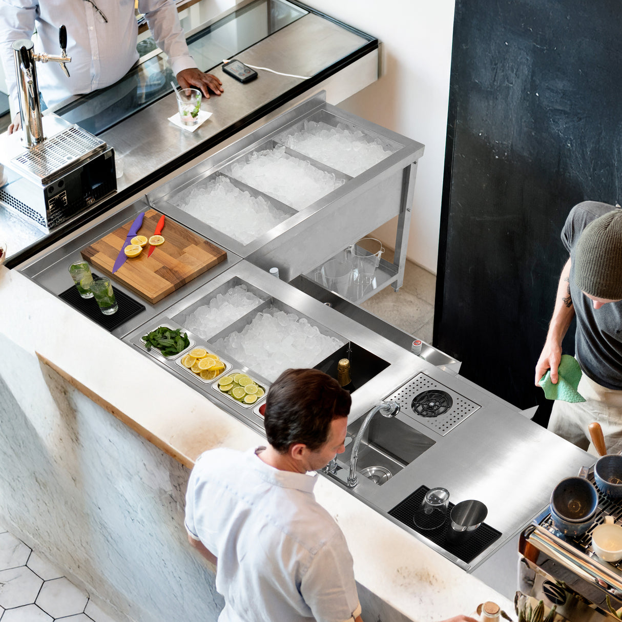 Bar à Cocktails Modulaire Deluxe avec Bac de Glace