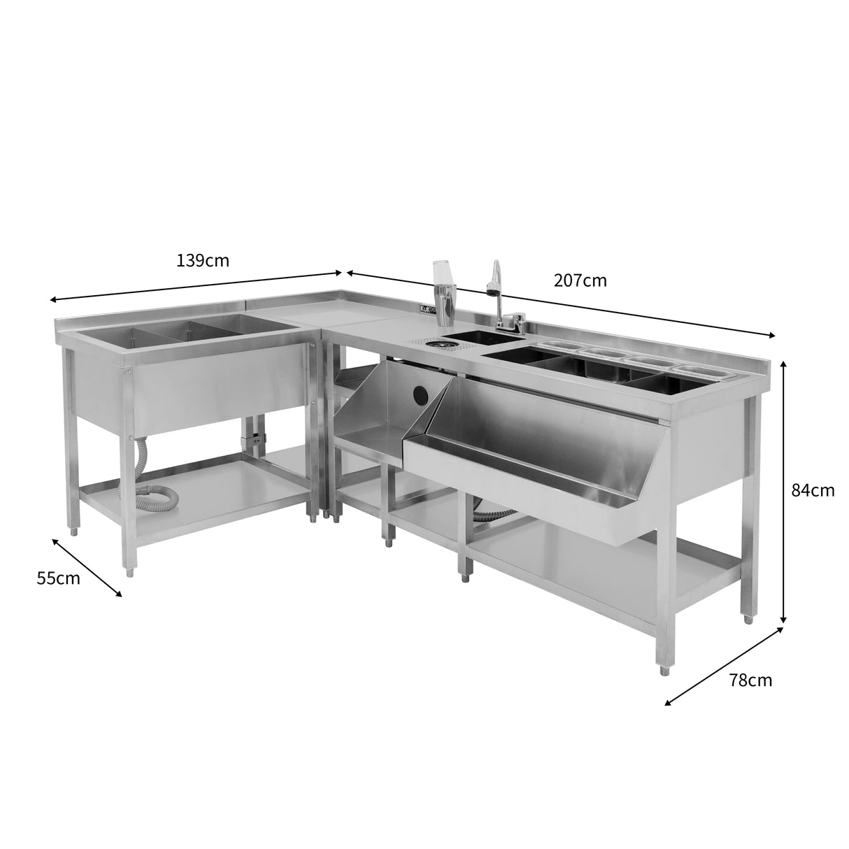 Bar à Cocktails Modulaire Deluxe avec Bac de Glace