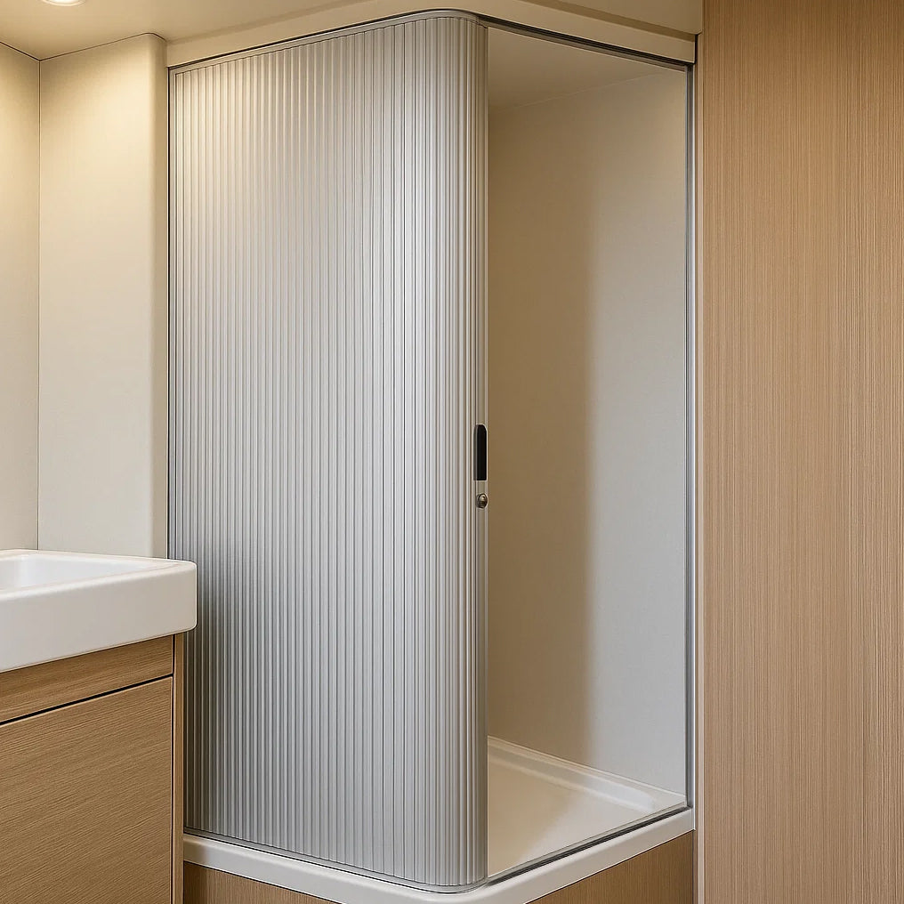 Porte de Douche Coulissante pour Camping-Car - Argent