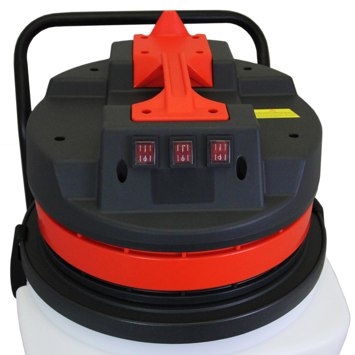 Aspirateur industriel MAXBLAST de 90 L avec un design robuste, rouge et noir, boutons de contrôle lumineux et poignée ergonomique