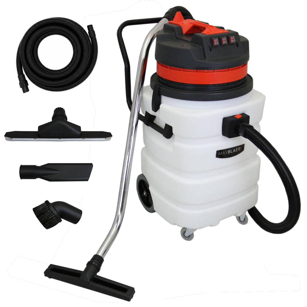 MAXBLAST Lot de Aspirateur Industriel de 90 L, Tuyau de 5 m & Accessoires