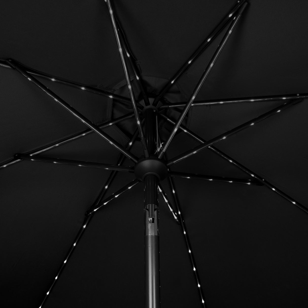 Parasol Inclinable à LED 2,7 m - Noir