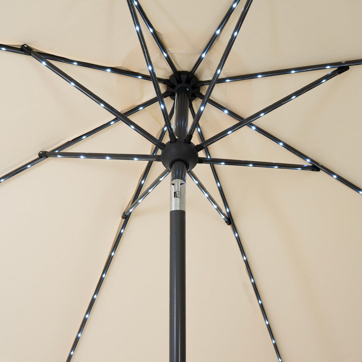Parasol Inclinable à LED 2,7 m - Crème
