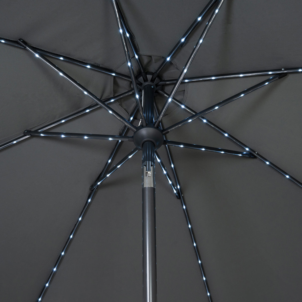 Parasol Inclinable à LED 2,7 m - Gris