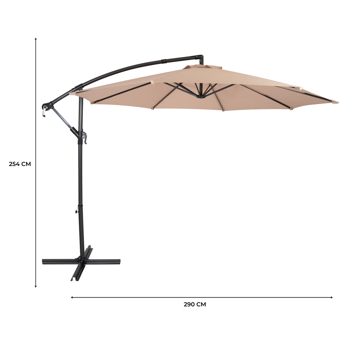 Parasol Banane à Mât Déporté 3 m - Beige