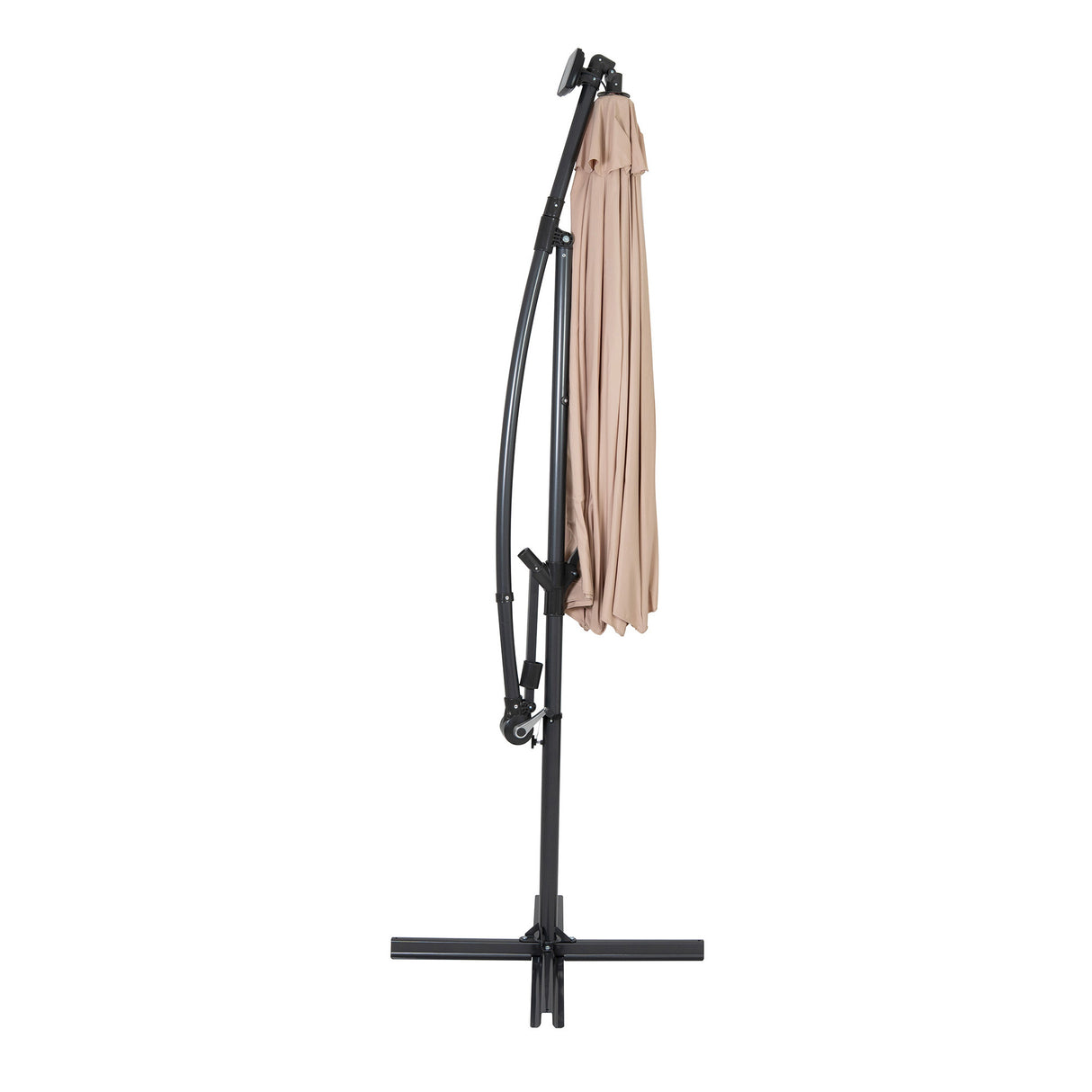 Parasol Banane à Mât Déporté à LED 3 m - Beige