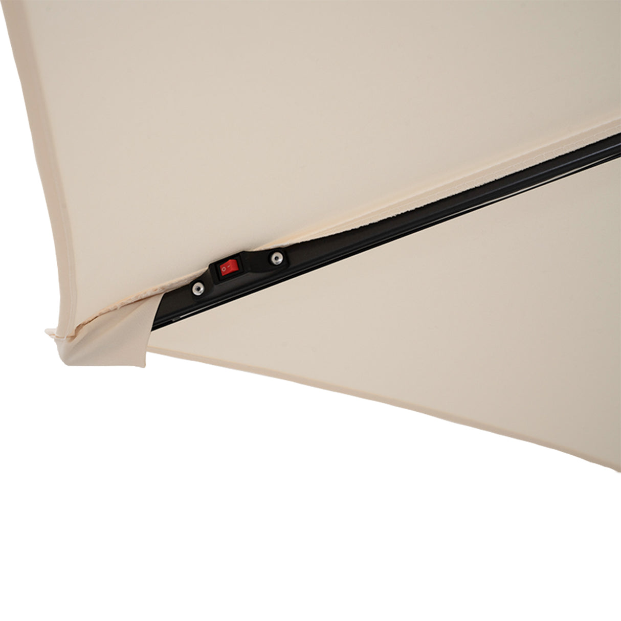 Parasol Banane à Mât Déporté à LED 3 m - Crème