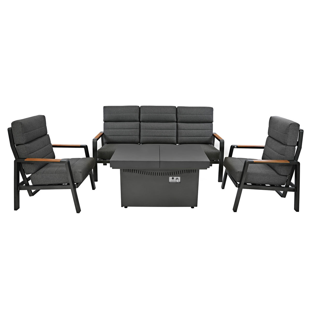Salon de Jardin Inclinable 5 Places avec Brasero