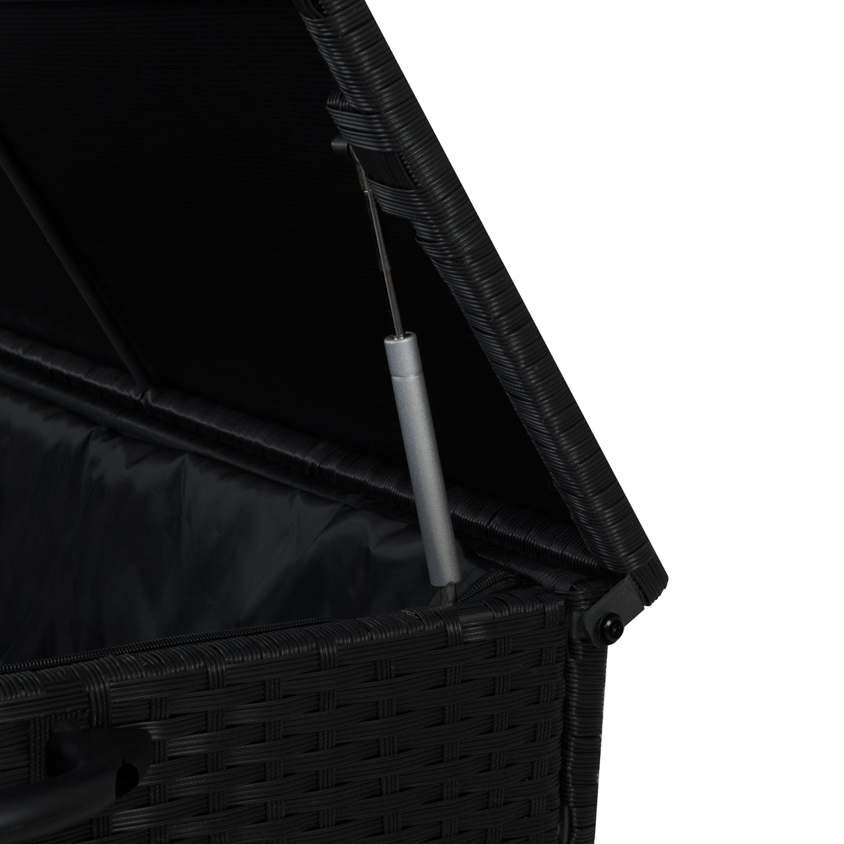 Coffre de Rangement d'Extérieur en Rotin Noir - 700 L