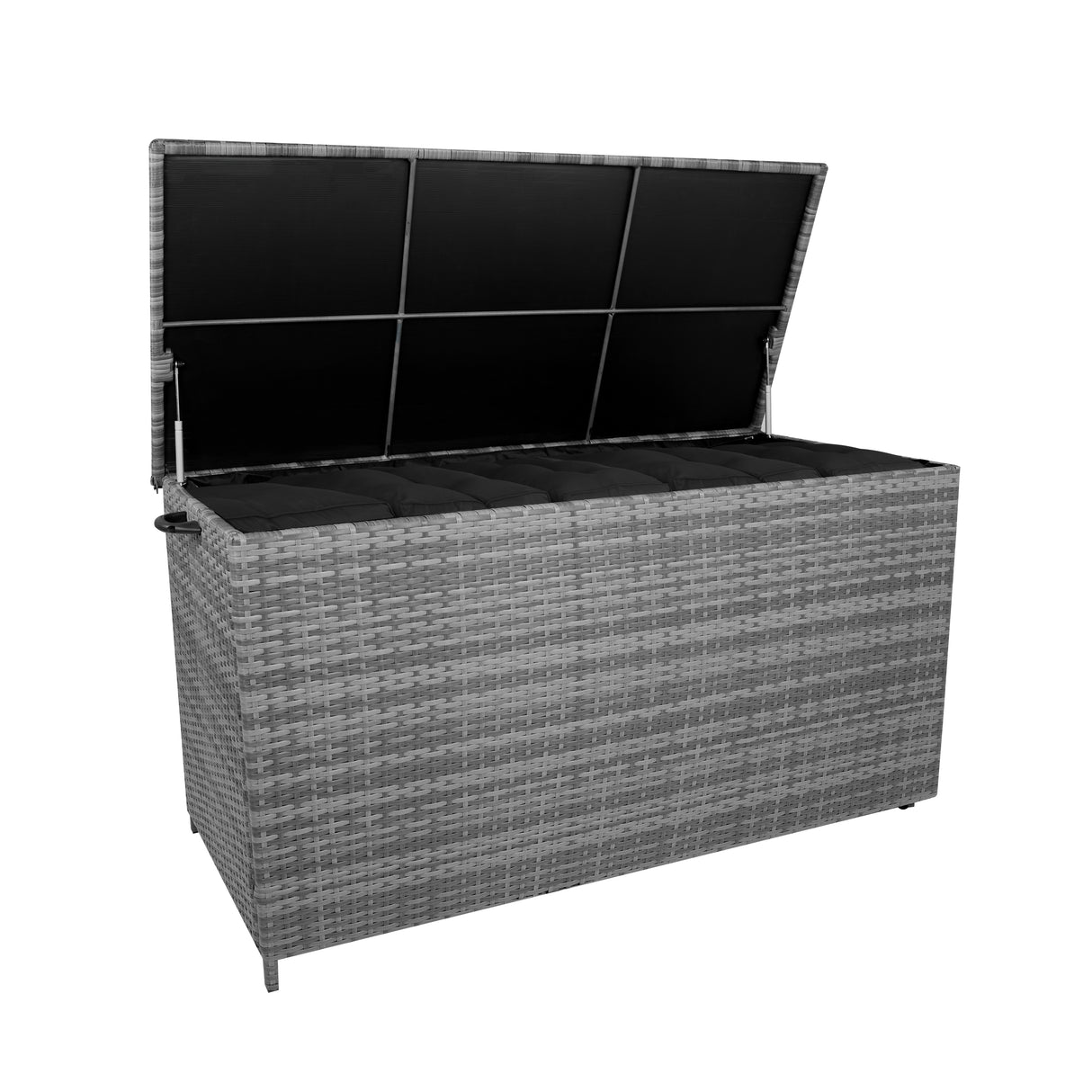 Coffre de Rangement d'Extérieur en Rotin Gris - 700 L