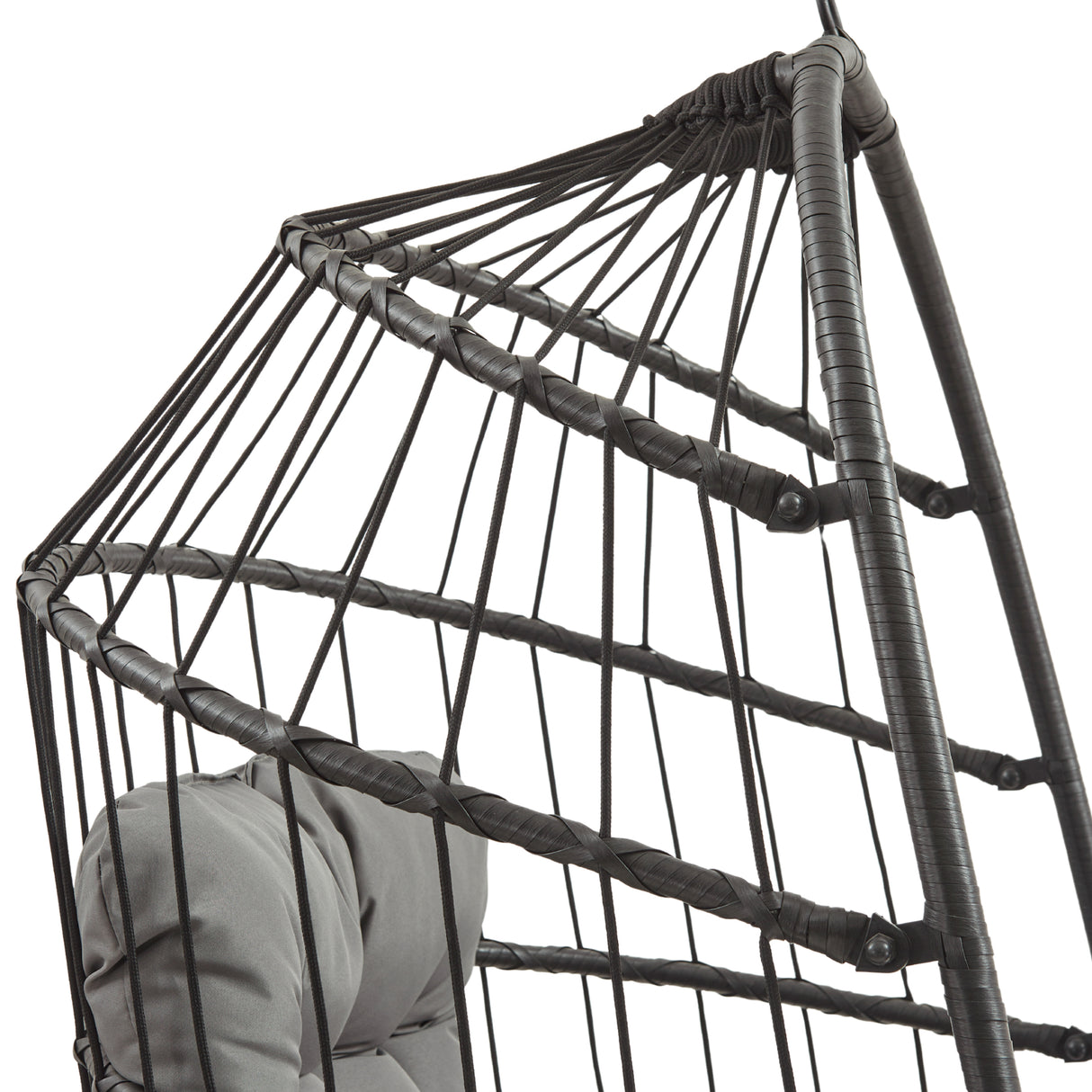 Fauteuil Œuf Suspendu en Rotin - Noir
