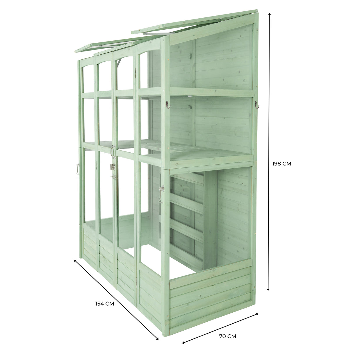 Serre de Jardin Adossée en Bois - Vert