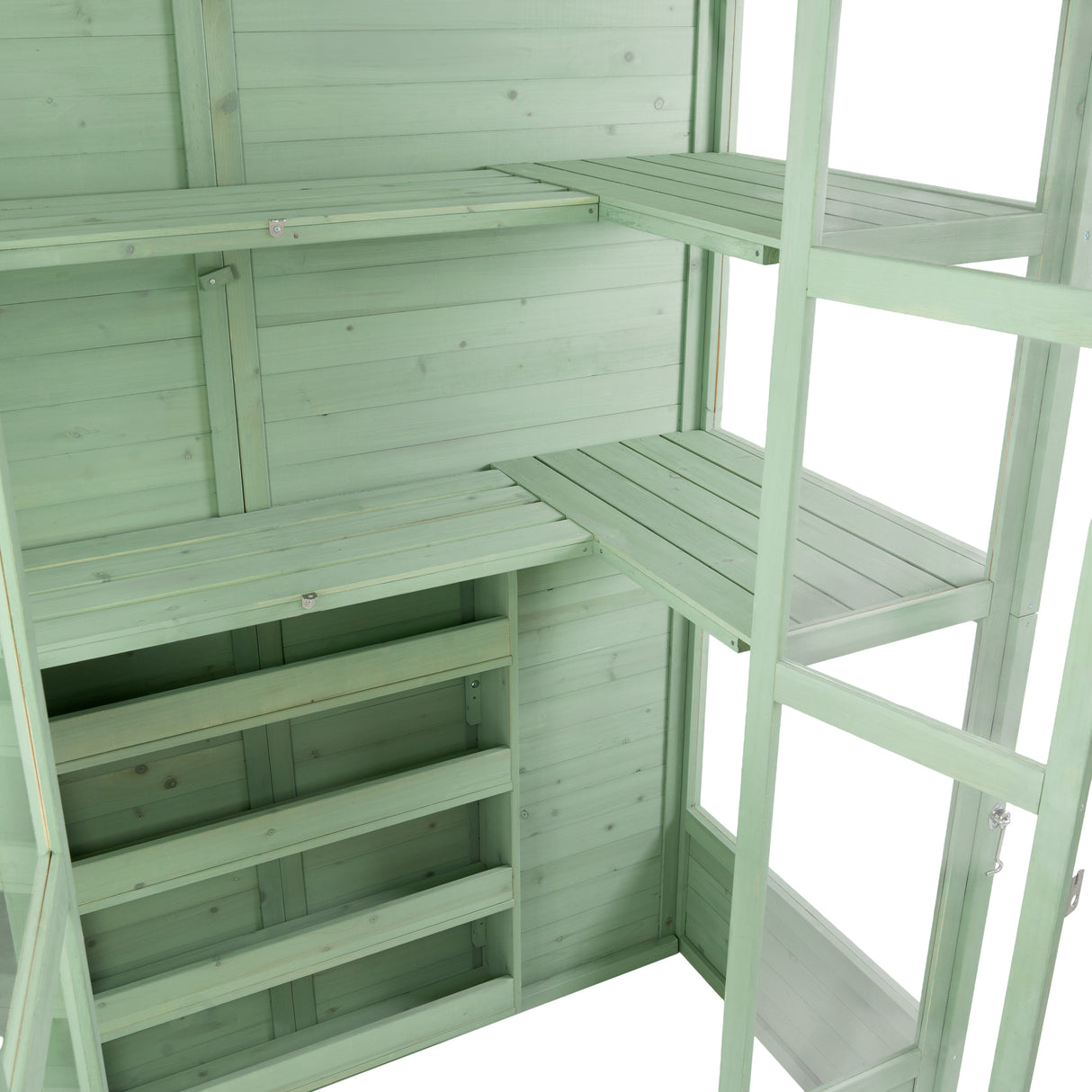 Serre de Jardin Adossée en Bois - Vert