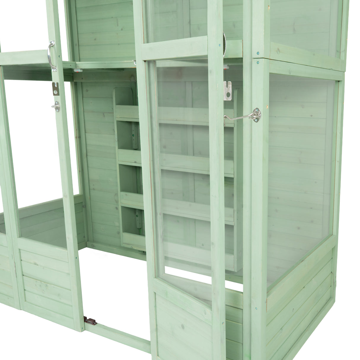 Serre de Jardin Adossée en Bois - Vert