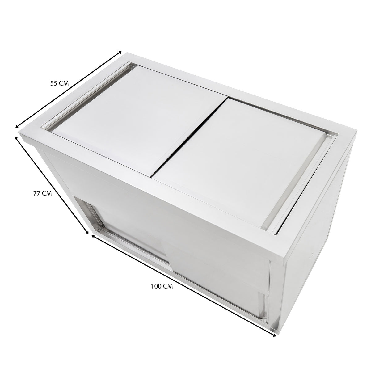 Bac à Glaçons Mobile 109 L en Inox