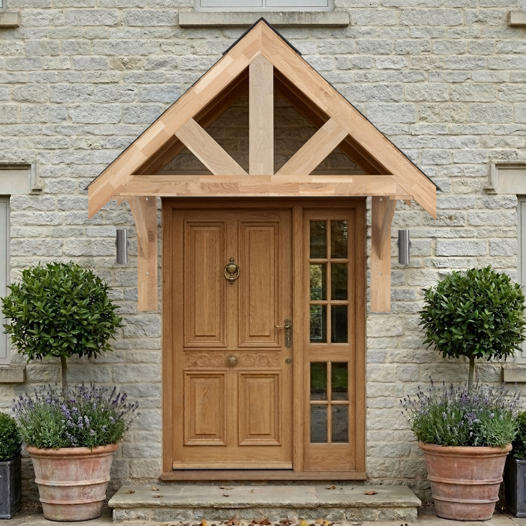 Kit de Marquise en Bois Chêne Massif - 140 cm