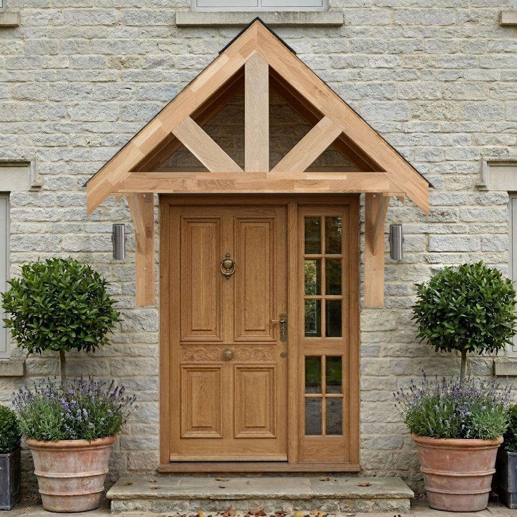 Kit de Marquise en Bois Chêne Massif - 140 cm