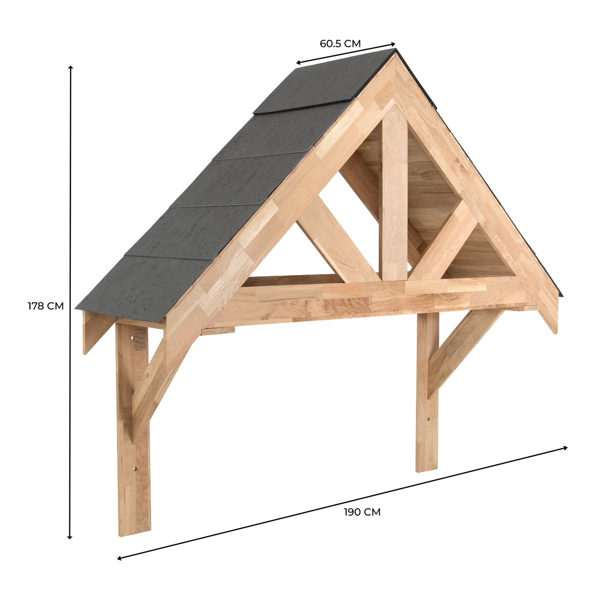 Kit de Marquise en Bois Chêne Massif - 140 cm