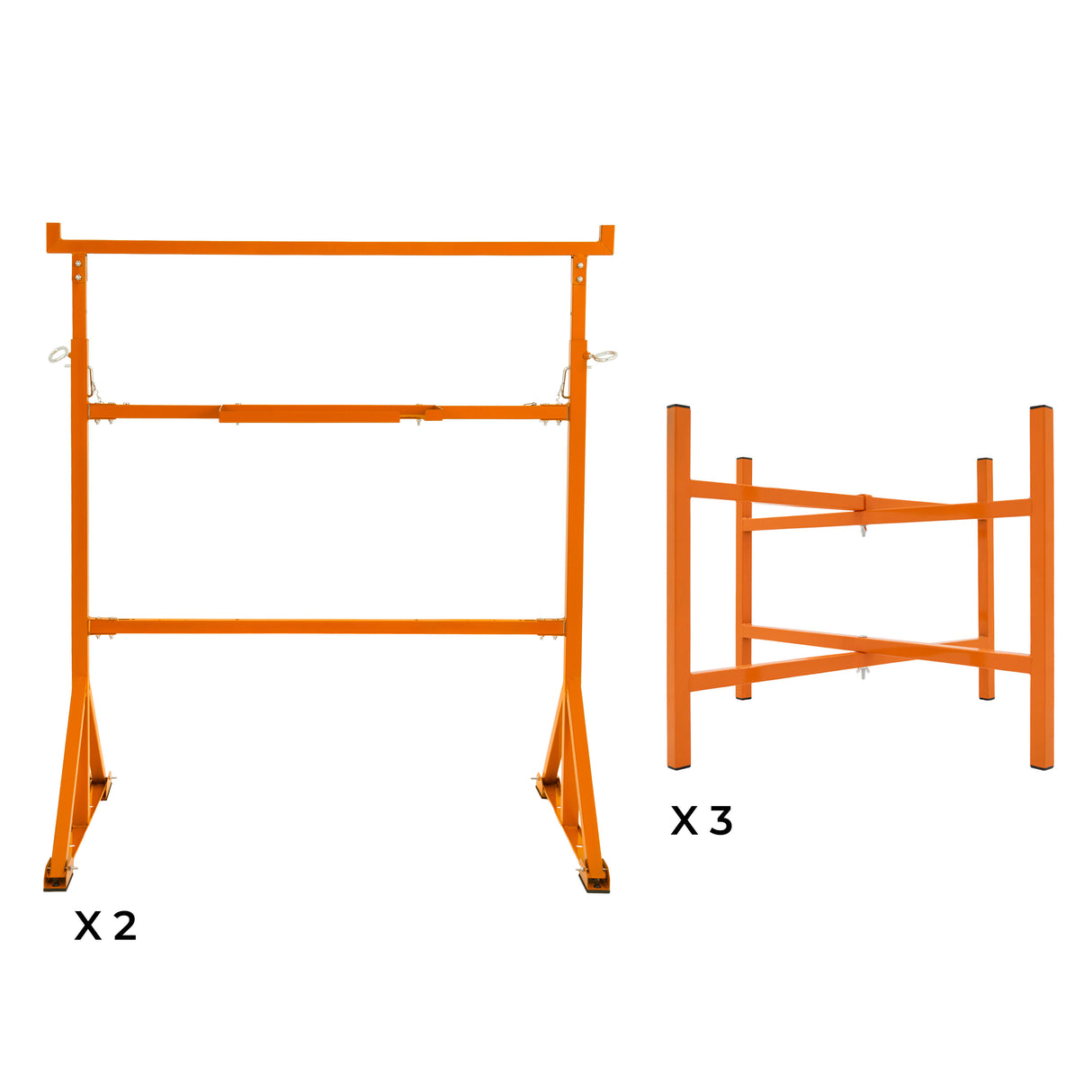 Lot de 2 Tréteaux de Maçon & 3 Supports en X (500 mm)