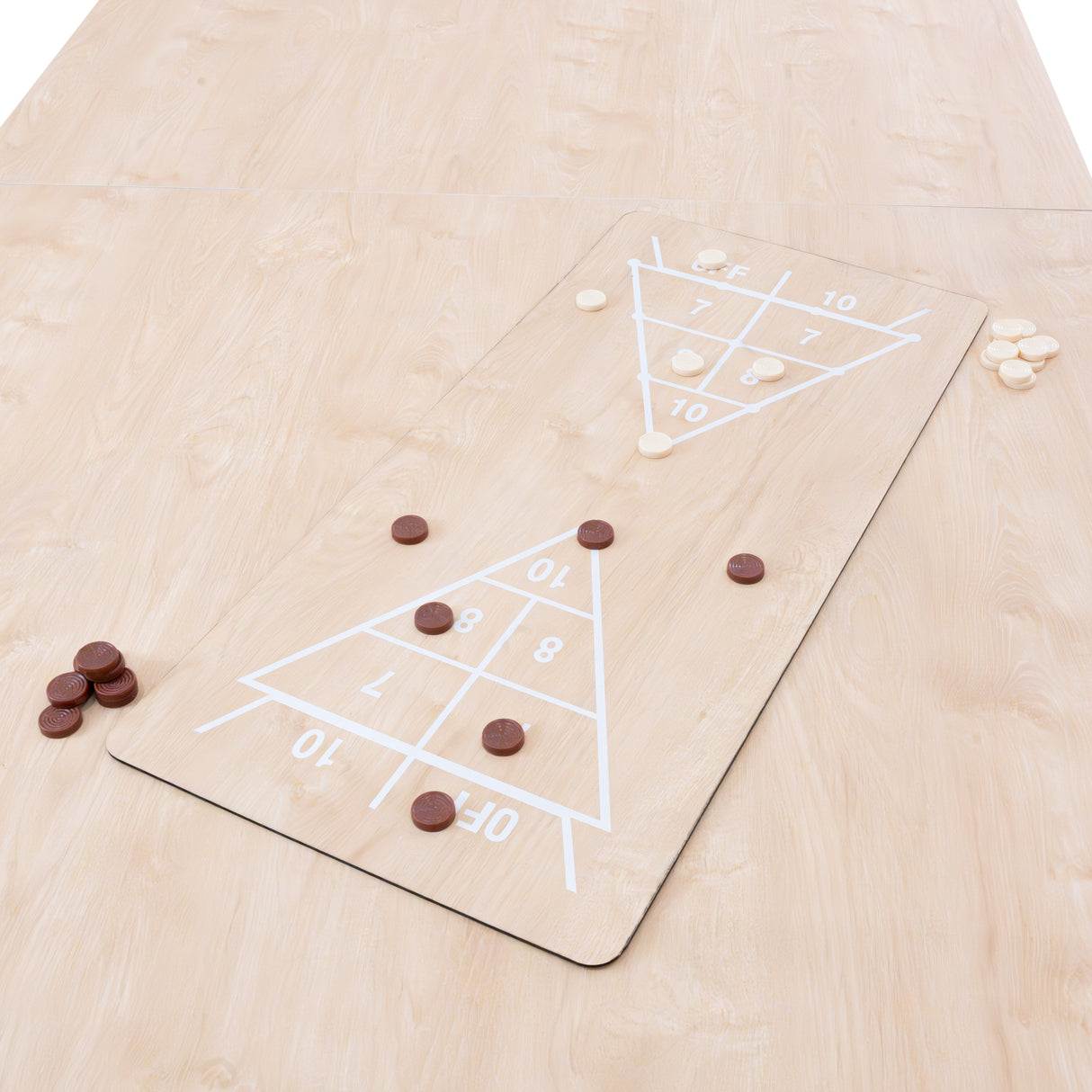 Lot de Table Multi Jeux 7 en 1, Ensemble de Fléchettes & Anneau LED - Chêne