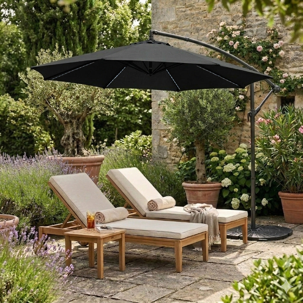 Pied Rond pour Parasol Déporté (4 Coins en Éventail)