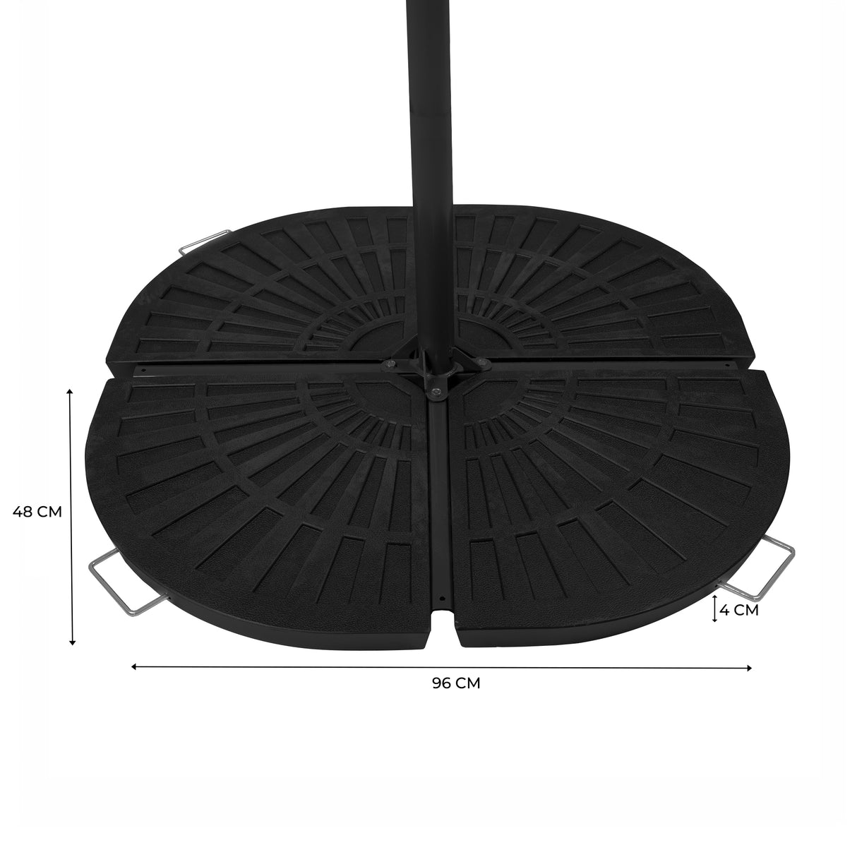 Pied Rond pour Parasol Déporté (4 Coins en Éventail)