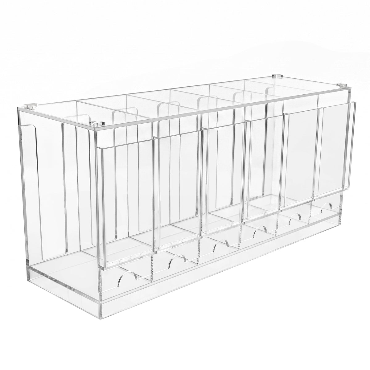 Organisateur de bureau en acrylique transparent, avec plusieurs compartiments pour ranger stylos, papiers et fournitures de bureau