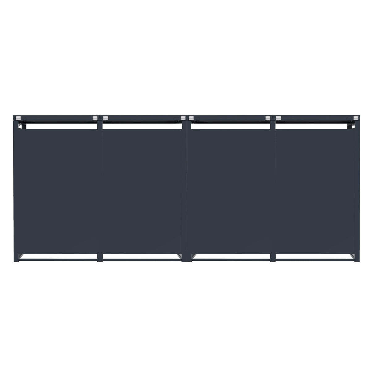 Abri Métallique pour 4 Poubelles à Roulettes - Anthracite