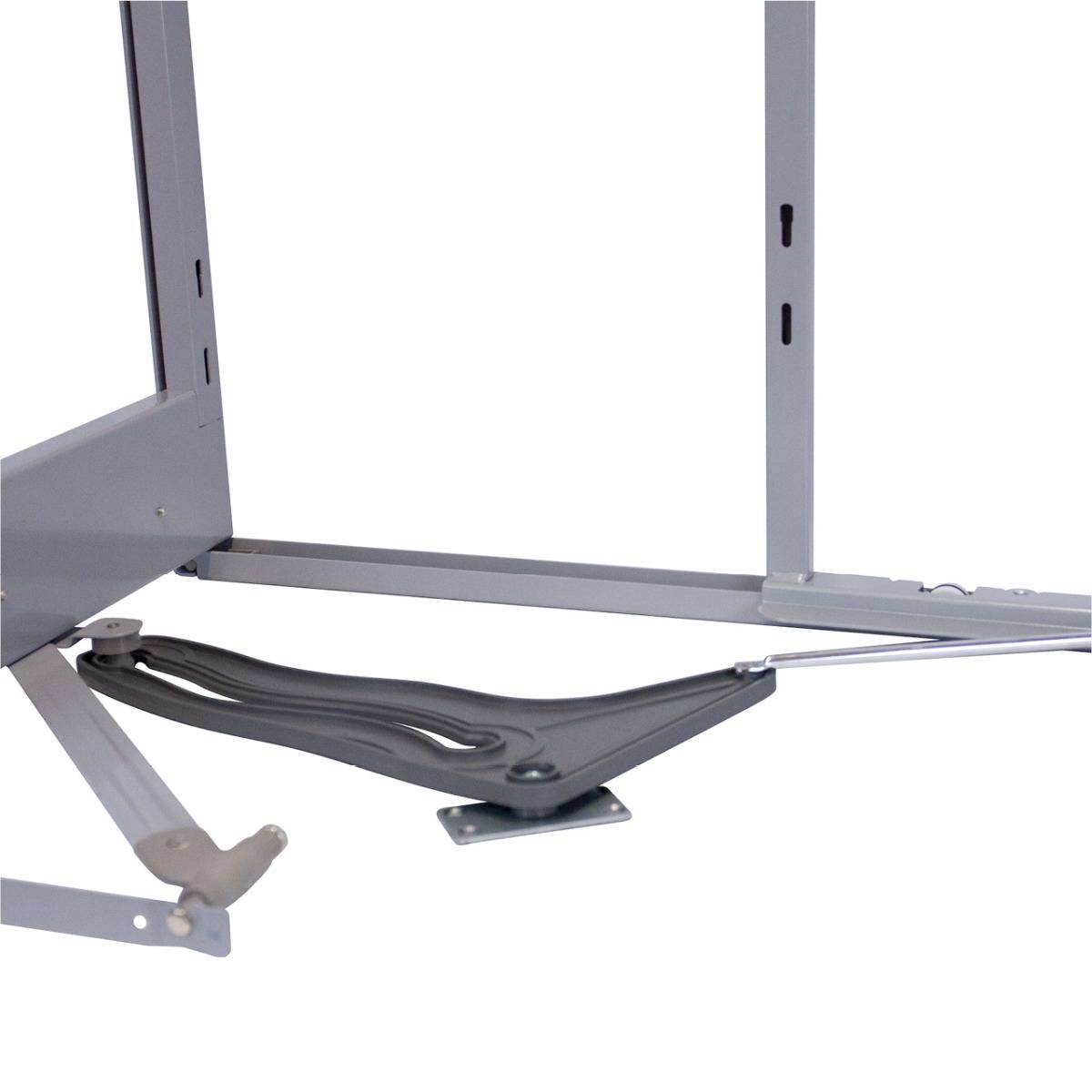 Paniers coulissants métalliques d’angle côté gauche, finition grise, avec mécanisme de glissement et support robuste pour rangement optimal