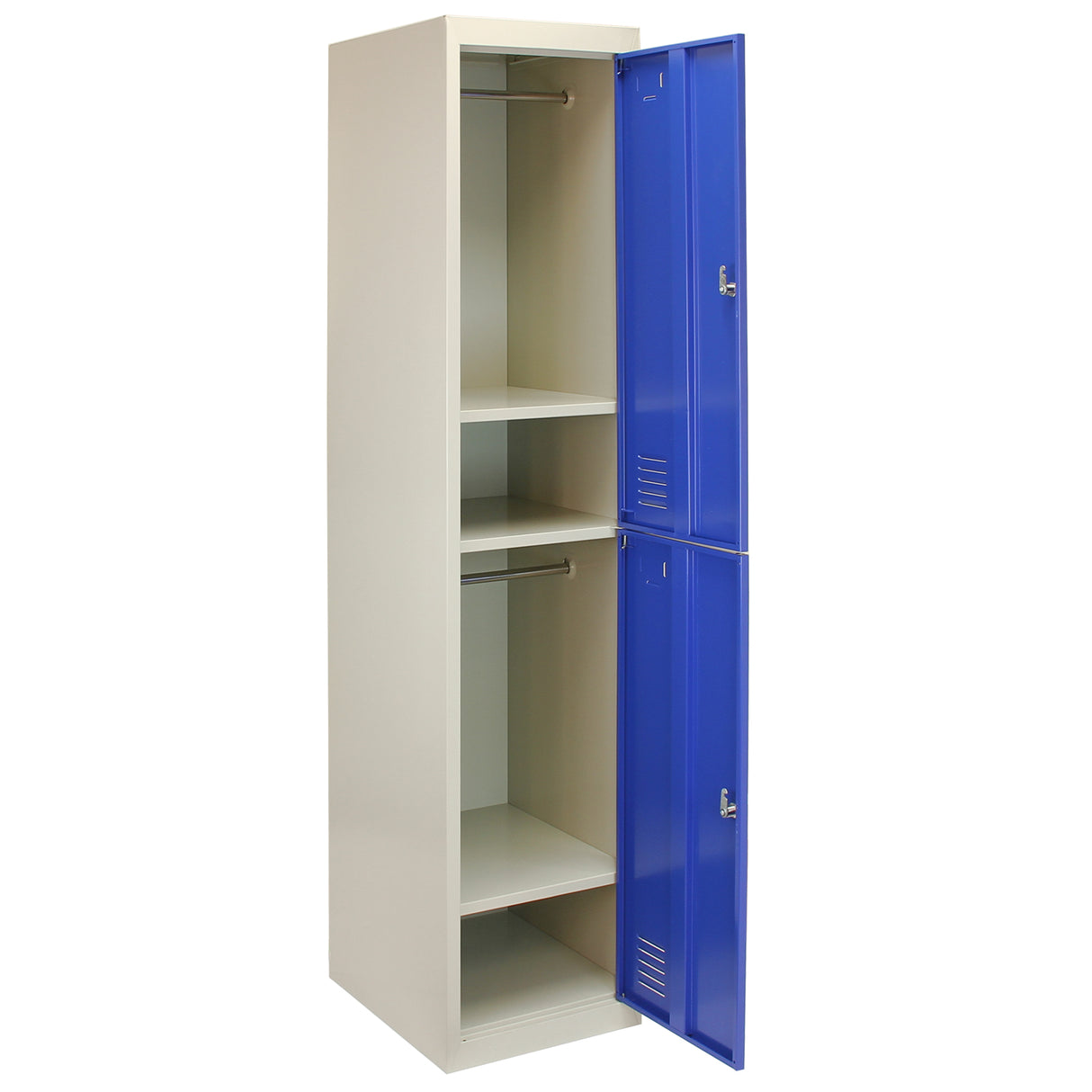 Casier de Rangement de 2 Portes en Acier Bleu