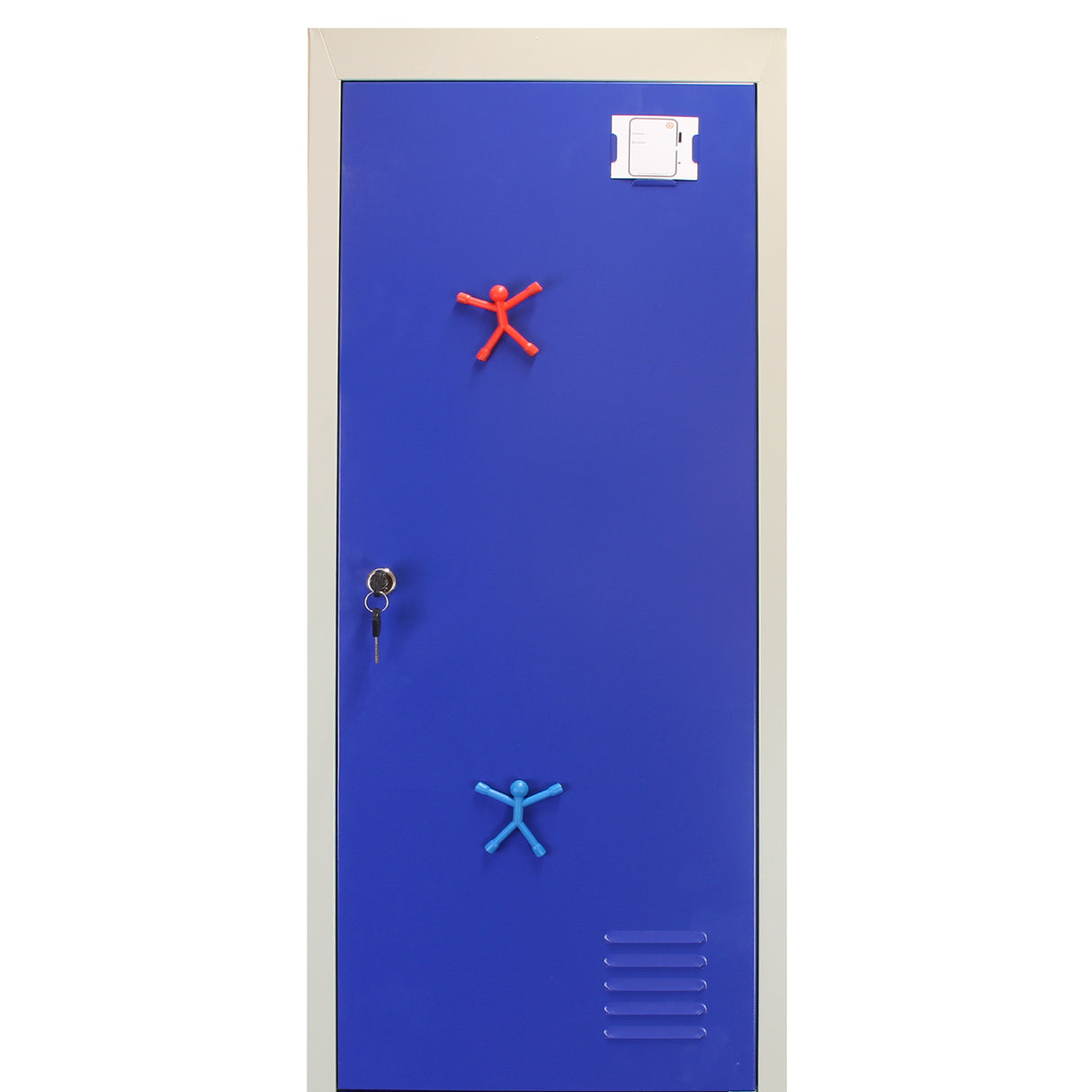 Casier de Rangement de 2 Portes en Acier Bleu