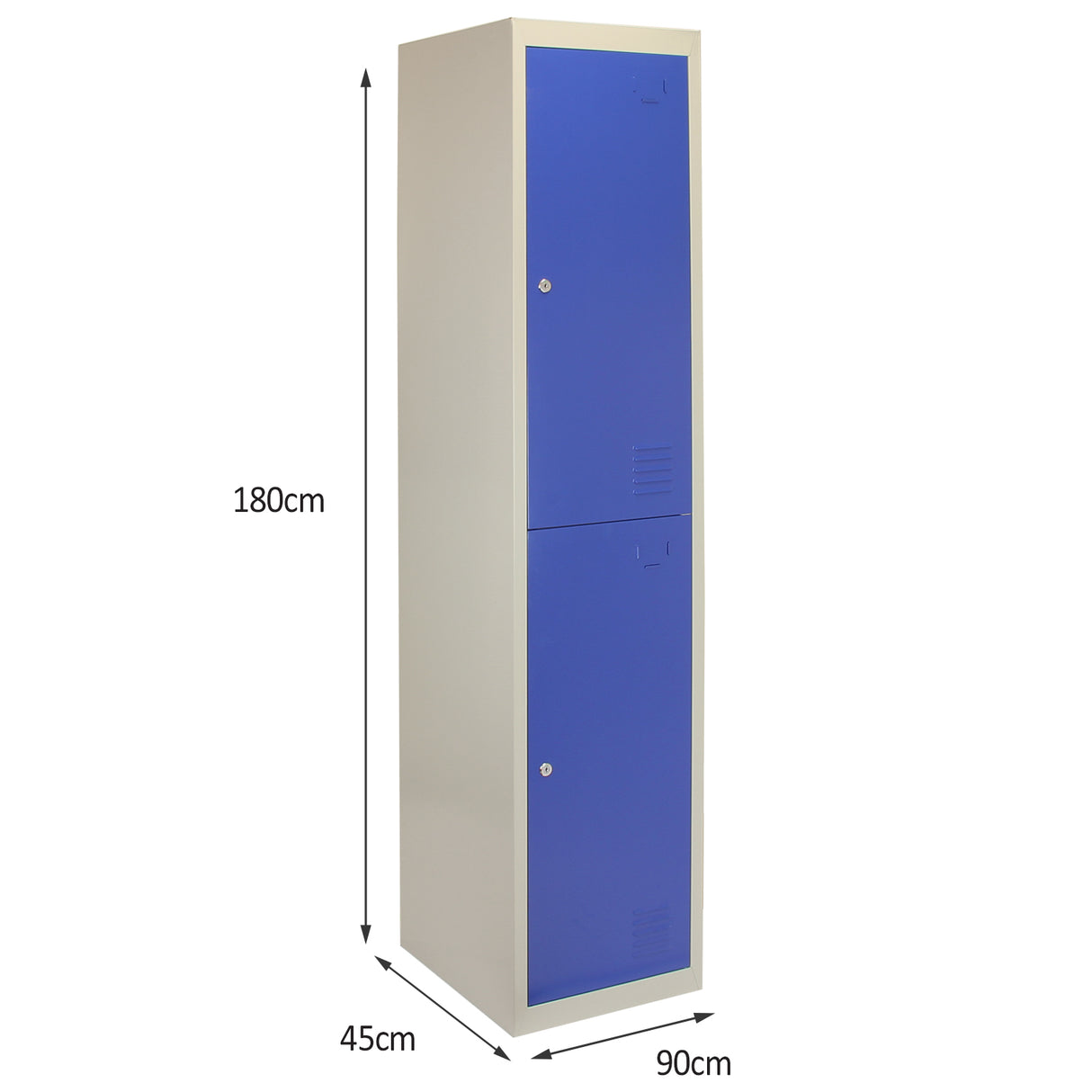 Casier de Rangement de 2 Portes en Acier Bleu