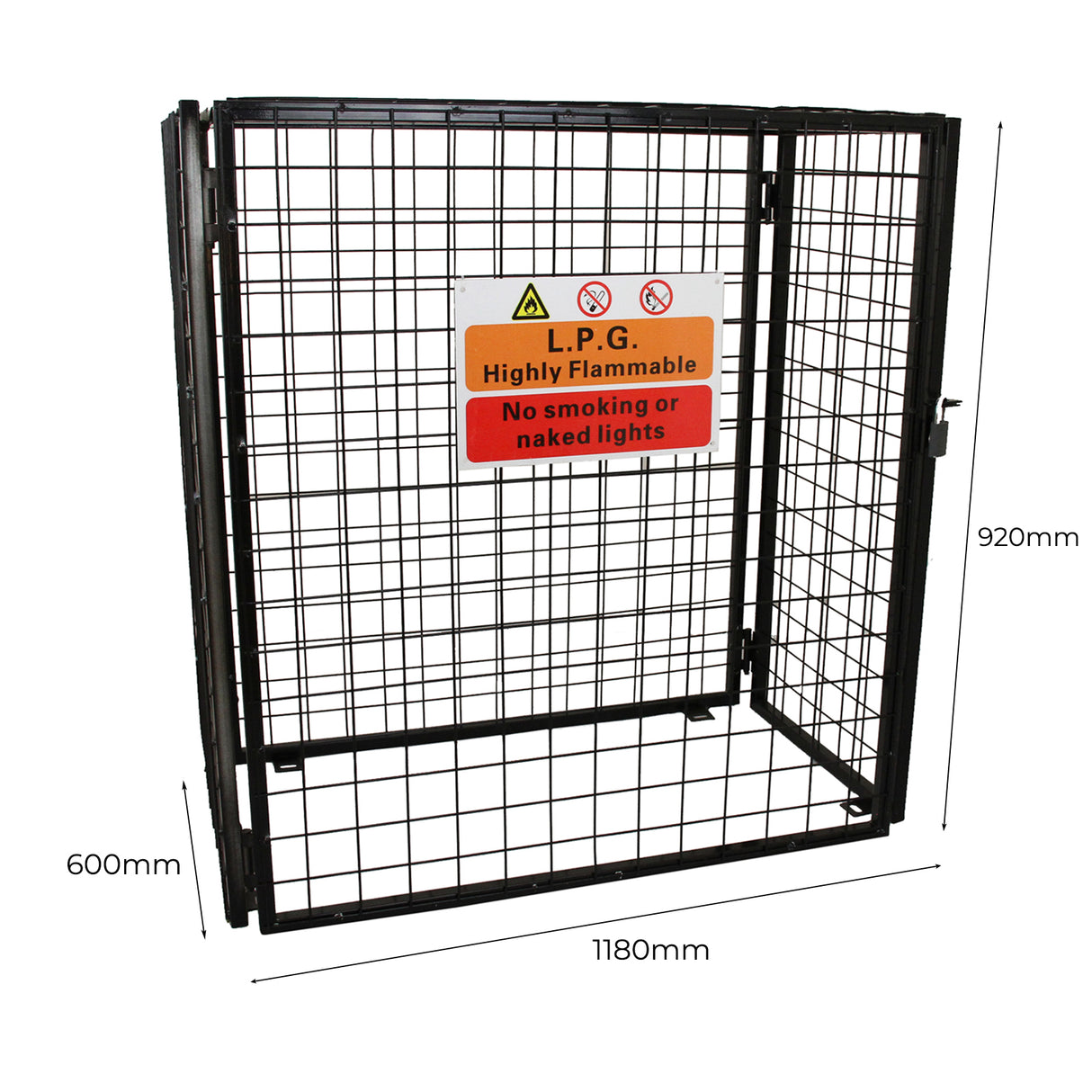 Cage de Rangement Pour 3 Bouteilles de Gaz - Noir