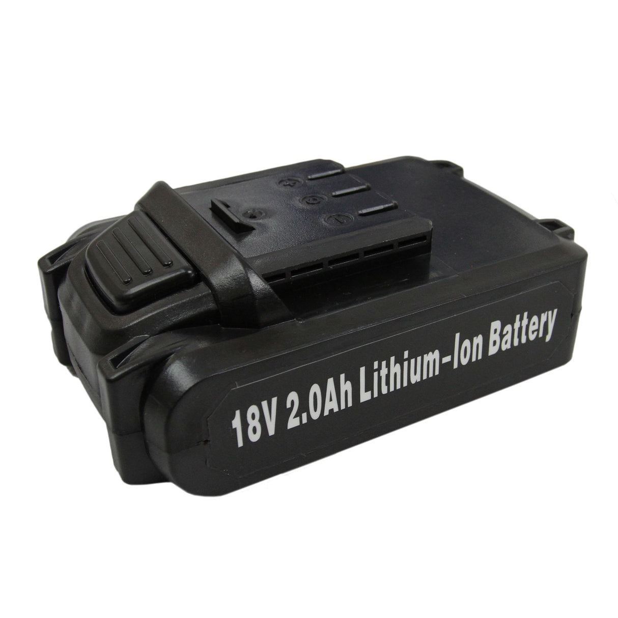 Batterie lithium-ion 18V 2.0Ah, noire, compacte, conçue pour alimenter des outils électriques comme la T-Mech agrafeuse-cloueuse