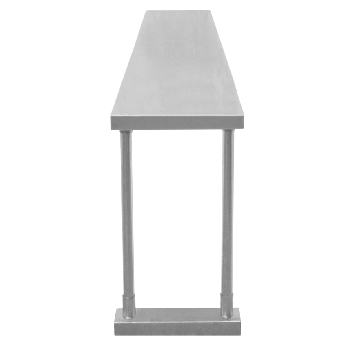 Étagère d'appoint en métal argenté, design minimaliste, surface lisse et rectangulaire, hauteur de 180 cm, idéale pour le rangement