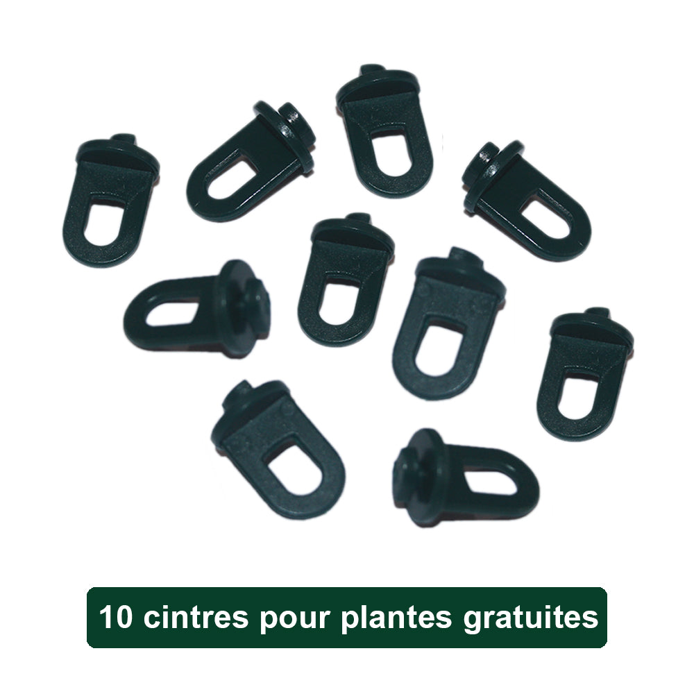 Cintres noirs en plastique pour plantes, offrant une fixation pratique, avec une forme en boucle et une texture lisse, lot de 10 unités
