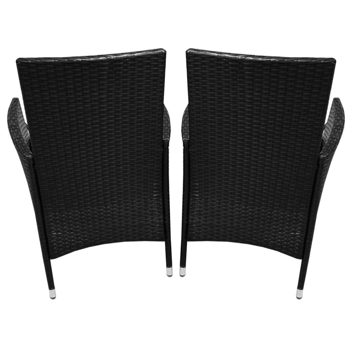 Jardí Set Bistro en Rotin Noir