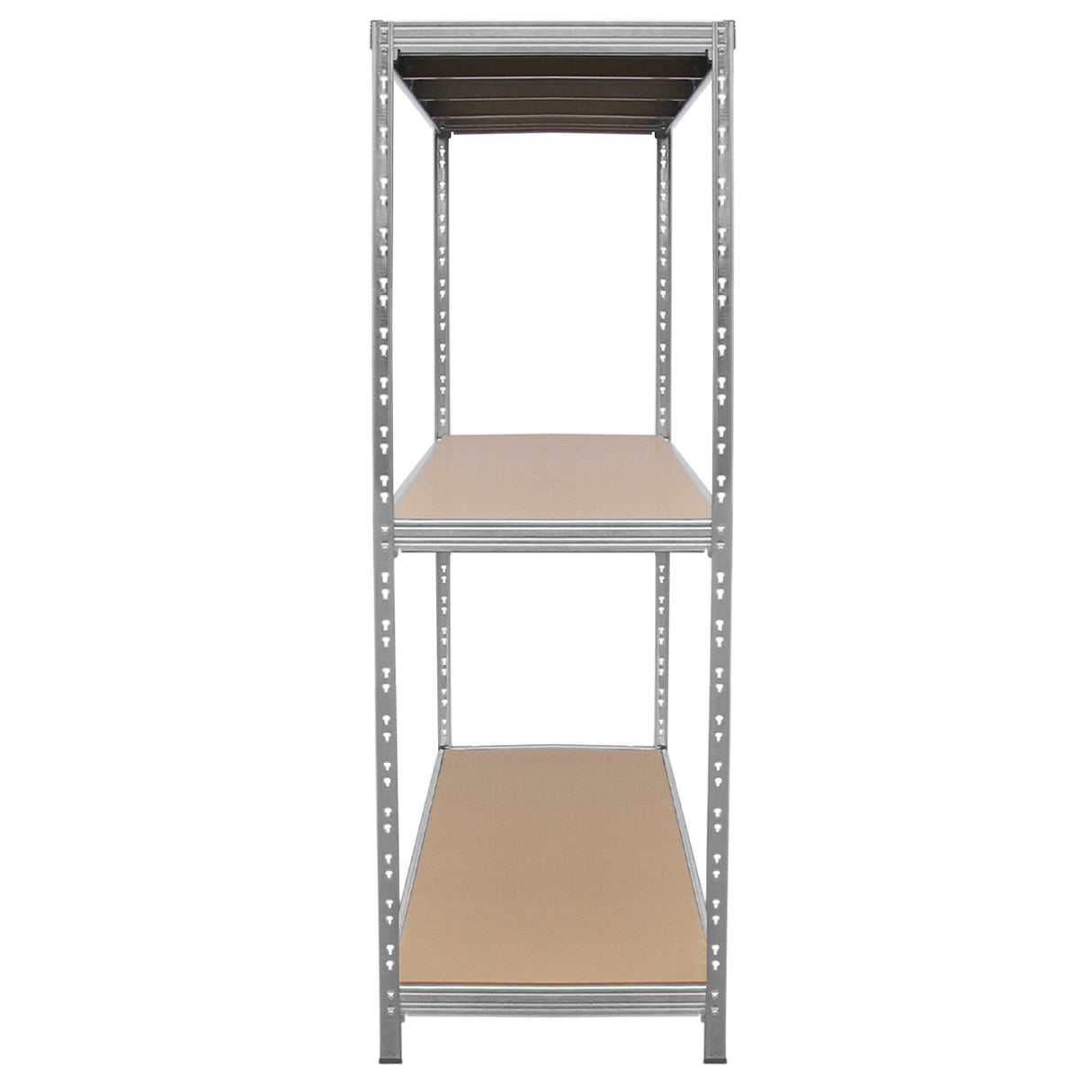 Rayonnage HD en acier galvanisé de 60cm x 200cm x 186cm, avec trois étagères en bois clair et finition lisse, robuste et durable