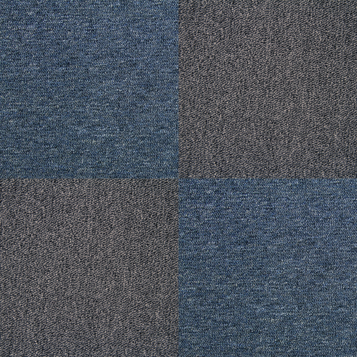 40 x Dalles de Moquette Couleur Noir Charbon & Bleu Tempête 50 x 50cm (10m²)