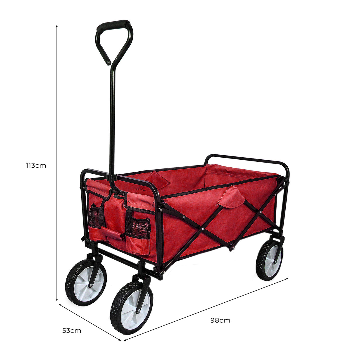 Chariot Tout-Terrain Pour Festival & Plage - Rouge