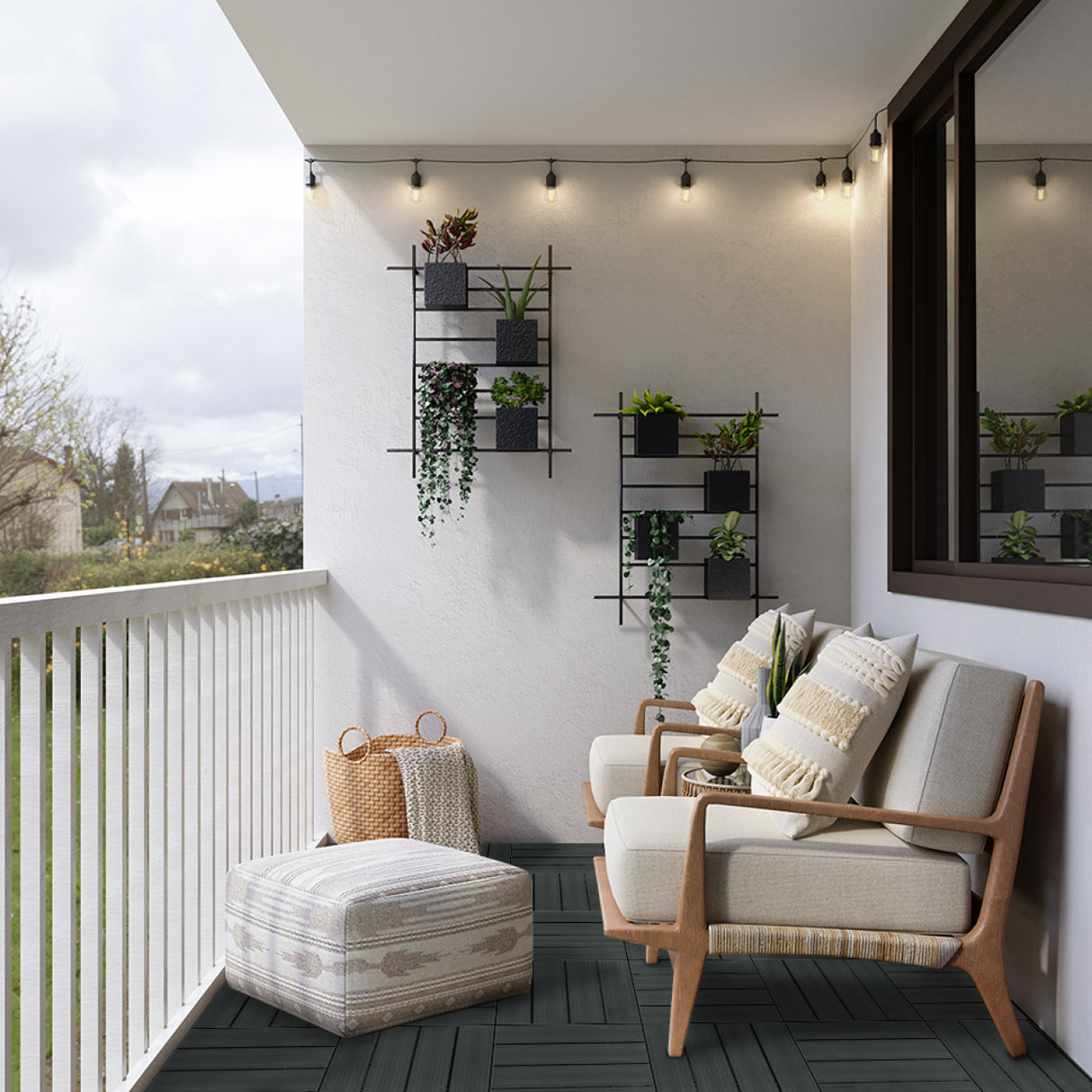 99 Dalles en Bois Composite Gris 30 x 30 cm