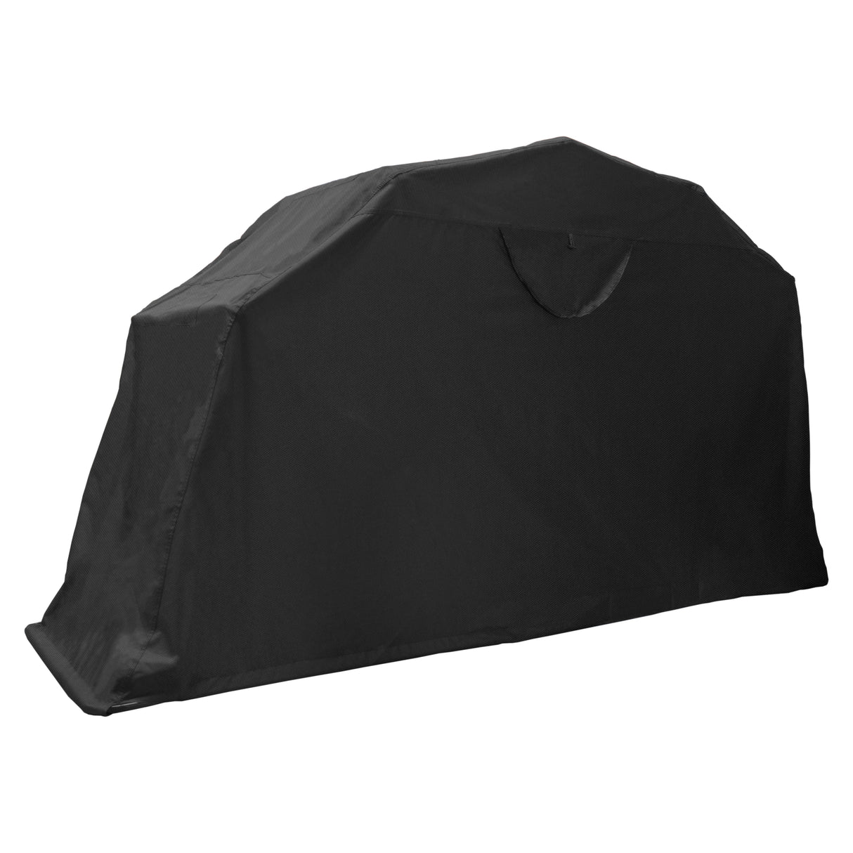 Tente de rangement XL pour moto en polyester noir, forme rectangulaire, résistante aux intempéries et durable, idéale pour protéger les motos