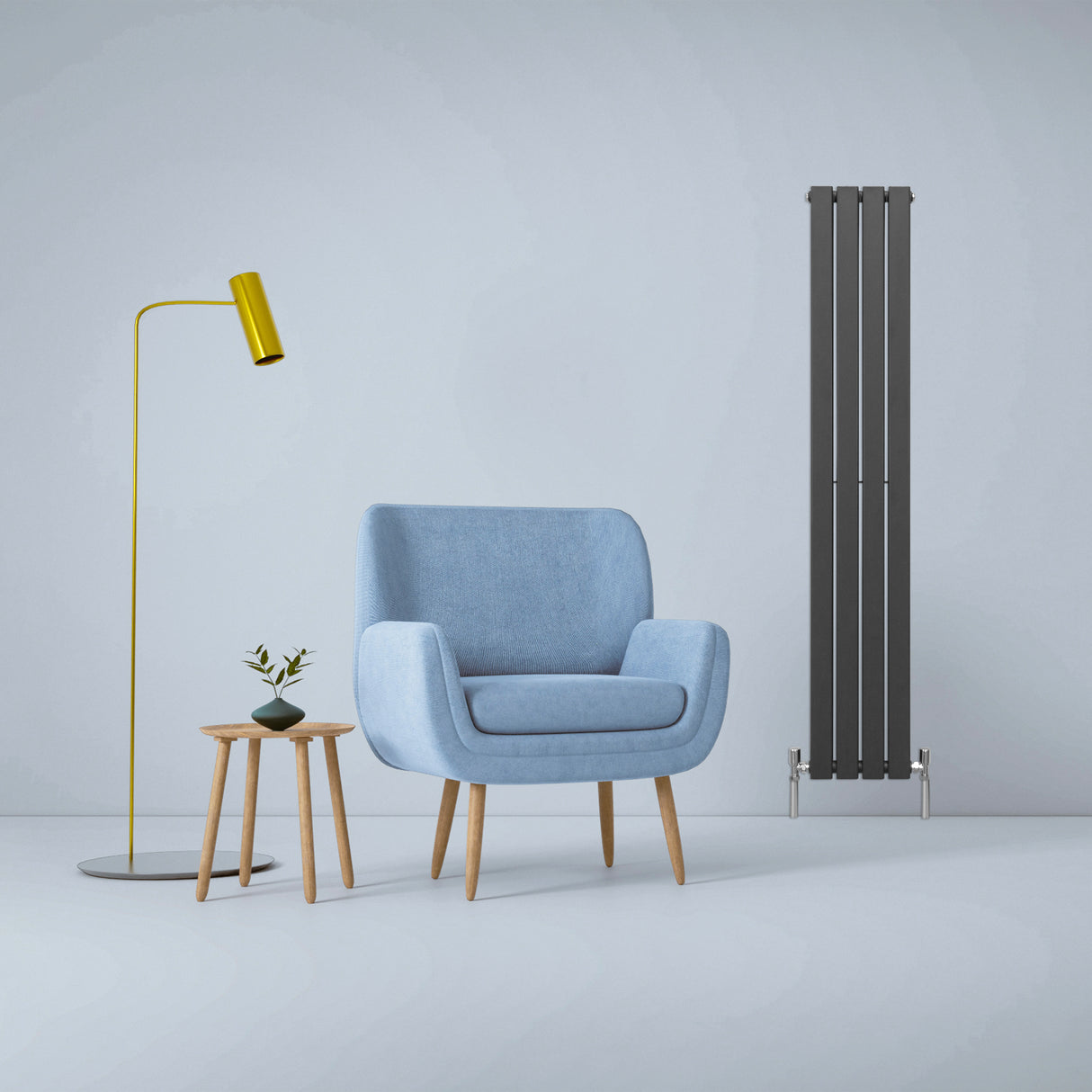 Radiateur Plat à 2 Panneaux - 1600 x 280 mm - Gris Anthracite