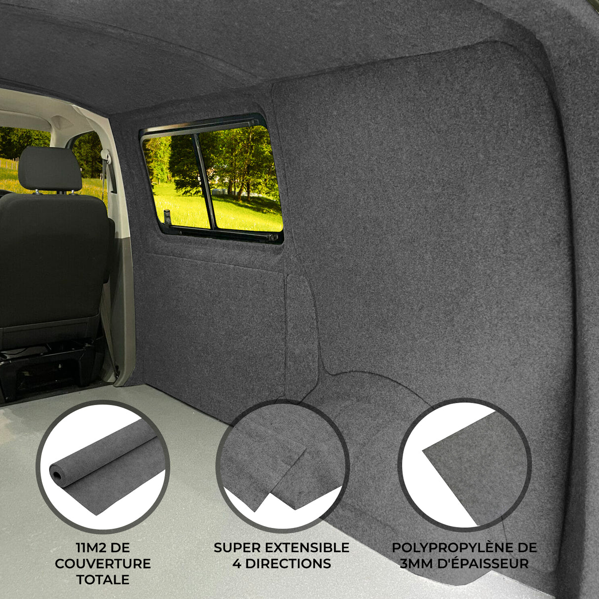 Doublure Intérieure pour Véhicule Utilitaire - Gris Clair