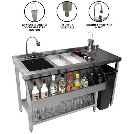 Station pour Bar à Cocktails avec Bac de Glace